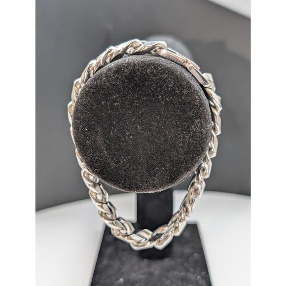 Vintage Stainless Steel 1/2" Wide 8.75" Long Curb Link Bracelet - Picture 3 of 6